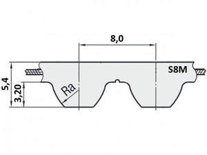 Řemen ozubený 850 S8M 1320 optibelt STD