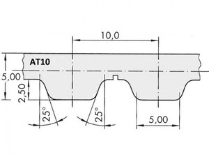 Řemen ozubený 75 AT10 / 2300 AFX optibelt ALPHA FLEX